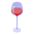 Half wine glass icon, isometric style Royalty Free Stock Photo