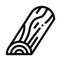 Half wooden trunk icon vector outline illustration