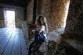 4 and a half year old girl visiting the fortress of Tzavarets