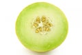 Half of yellow melon cantaloupe Royalty Free Stock Photo