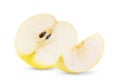 Half of yellow pear fruit on white background Royalty Free Stock Photo