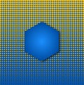 Yellow Halftone Dots Pattern in Blue Background Royalty Free Stock Photo