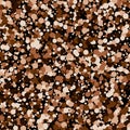Halftone abstract black background of light and dark brown dots confetti Royalty Free Stock Photo