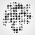 Halftone abstract black dots design element isolated on a white background Royalty Free Stock Photo
