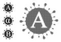 Halftone Dot Vector Alpha Coronavirus Icon Royalty Free Stock Photo