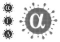 Halftone Dot Vector Alpha Covid Virus Icon