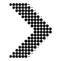 Halftone arrow icon and symbol