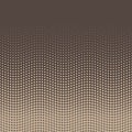 Halftone background of dots in wavy arrangement. Beige-brown bottom-top gradient. Abstract retro coffee style vector Royalty Free Stock Photo