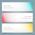 Halftone banners and headers set design Royalty Free Stock Photo