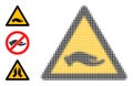 Halftone Dotted Vector Beggar Hand Warning Icon