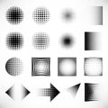 Halftone black dots elements set Royalty Free Stock Photo