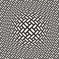Halftone bloat effect optical illusion. Abstract geometric background design. Vector seamless black and white pattern.