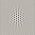 Halftone bloat effect optical illusion. Abstract geometric background design. Vector seamless retro pattern.