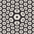 Halftone bloat effect optical illusion. Abstract geometric background design. Vector seamless retro pattern.