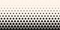 Halftone border pattern. Horizontally seamless black and white illustration Royalty Free Stock Photo