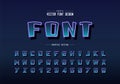Halftone cartoon font and alphabet vector, Digital bold typeface and number design