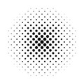 Halftone circle. Fade dot. Pop art texture. Round faded pattern. Black dots isolated on white background. Halftone effect for desi Royalty Free Stock Photo