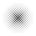 Halftone circle. Fade dot. Pop art texture. Round faded pattern. Black dots isolated on white background. Halftone effect for desi