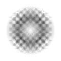 Halftone circle. Fade dot. Pop art texture. Round faded pattern. Black dots isolated on white background. Point sphere for design Royalty Free Stock Photo