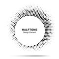 Halftone circle frame abstract dot logo emblem design element. Half tone circular icon. Vector illustration. Royalty Free Stock Photo