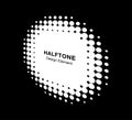 Halftone circle perspective frame. Dots logo emblem. Round border Icon using halftone circle dots raster texture. Vector Royalty Free Stock Photo