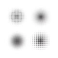 Halftone circles, halftone dot pattern texture set on white background Royalty Free Stock Photo