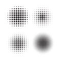 Halftone circles, halftone dot pattern texture set on white background Royalty Free Stock Photo