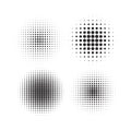 Halftone circles, halftone dot pattern texture set on white background Royalty Free Stock Photo