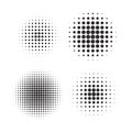 Halftone circles, halftone dot pattern texture set on white background Royalty Free Stock Photo