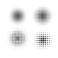 Halftone circles, halftone dot pattern texture set on white background Royalty Free Stock Photo