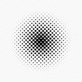 Halftone circles effect, dot pattern. Vector illustration. Isolated on transparent background.