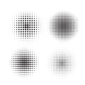 Halftone circles, halftone dot pattern texture set on white background Royalty Free Stock Photo
