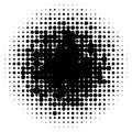 Halftone circles, halftone dots pattern. Monochrome half-tone Royalty Free Stock Photo