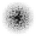 Halftone circles, halftone dots pattern. Monochrome half-tone Royalty Free Stock Photo