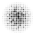 Halftone circles, halftone dots pattern. Monochrome half-tone