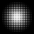 Halftone circles, halftone dots pattern. Monochrome half-tone Royalty Free Stock Photo