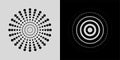 Halftone circular dotted frame. Logo design element