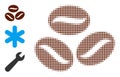 Halftone Dot Vector Coffee Grains Icon Royalty Free Stock Photo