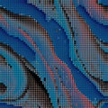 Halftone colorful circles textured mosaic seamless pattern. Half tone circles vector background. Modern luxury wavy mosaic Royalty Free Stock Photo