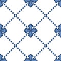 Halftone colorful seamless retro pattern blue dot line check cross Royalty Free Stock Photo