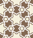 Halftone colorful seamless retro pattern brown yellow Islamic