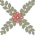 Halftone colorful seamless retro pattern cross leaf vine pink fl Royalty Free Stock Photo