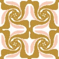 Halftone colorful seamless retro pattern gold pink spiral Royalty Free Stock Photo