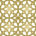 Halftone colorful seamless retro pattern golden round cross frame Royalty Free Stock Photo