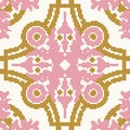 Halftone colorful seamless retro pattern pink gold round curve Royalty Free Stock Photo