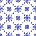 Halftone colorful seamless retro pattern vintage blue star wave Royalty Free Stock Photo