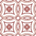 Halftone colorful seamless retro pattern vintage red curve round Royalty Free Stock Photo