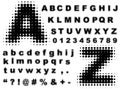 Halftone complete alphabet vector