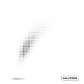 Halftone curved gradient pattern texture isolated on white background . Curve halftone brush smear. Vector.