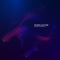 Halftone design element motion effect. Abstract colorful halftone background. Warp dots surface. Vector illustration